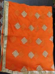 orange Embroidered Dupatta