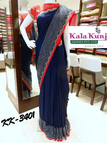 plain saree by Kala Kunj Saree Vatika Company
