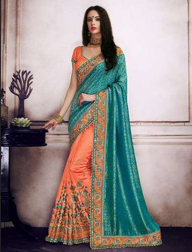 sky blue saree