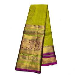 Kanchi Pattu Half Zati Silk Saree