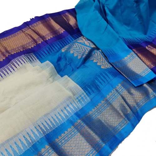 Pure Cotton Gadwal Handloom Saree by Jyothi Saree Mandir Wholesalers Manufacturer