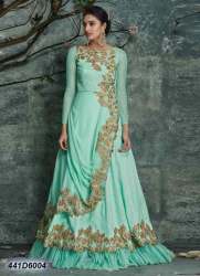 Exclusive Embroidered Raw Silk Net Anarkali Salwar