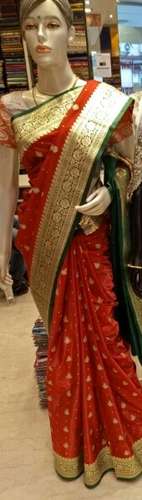 heavy border silk saree