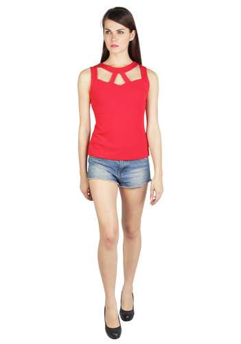 ladies red top