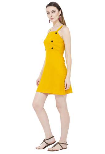 Miss Chase Women's Bandage Mustard Dress