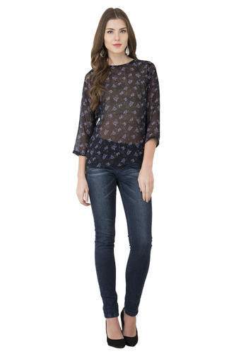 Women Printed Georgette Top by Redmoon Enterprises