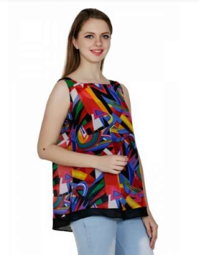 Ladies Sleeveless Georgette Top by G And A Apparels