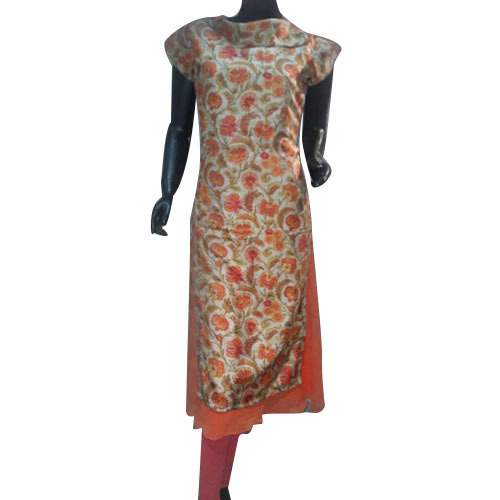 Floral Print Silk Long Kurtis  by Aashi Boutique