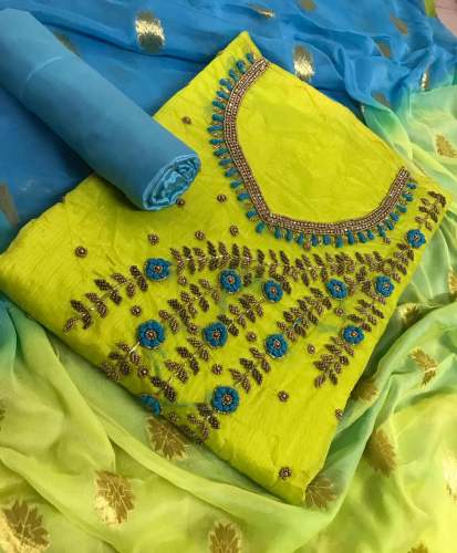 Chanderi handwork suit 