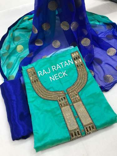 Chanderi khatli Handwork suit 