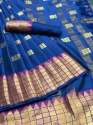 Soft Cotton Gold Triple Chex Zari Butti Saree thumb 1