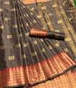 Soft Cotton Gold Triple Chex Zari Butti Saree thumb 5