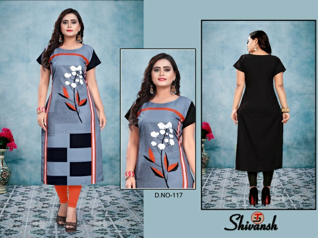 digital tafeta crape Kurti by sadabahar fashion