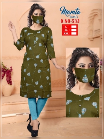 Kurti with  Mask 