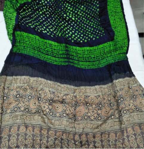 Hand Made Pure Bandhani Silk Cotton Saree by Balaji Patola