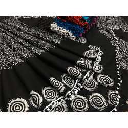 Vastrang Block Print Pompom Saree