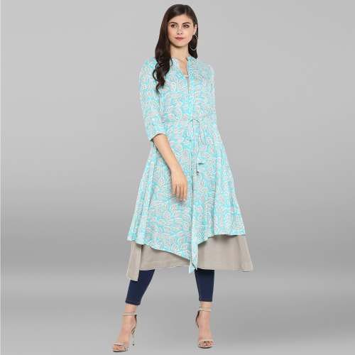 Double Layer Printed Kurtis by Threadbucket Studio LLP