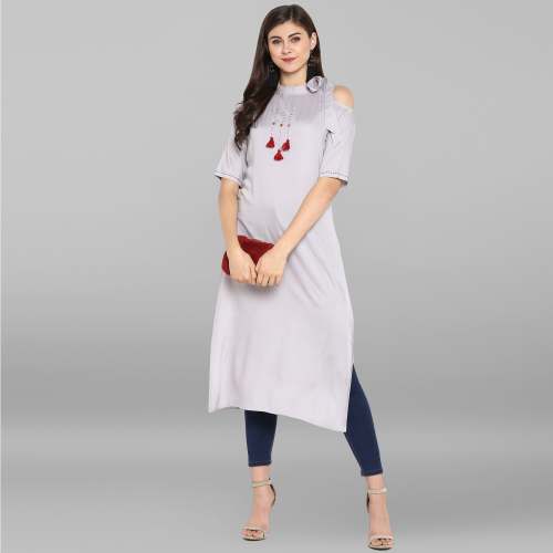 Ladies Plain Rayon Kurti