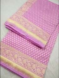 Baby Pink Pure Banarasi Silk Saree