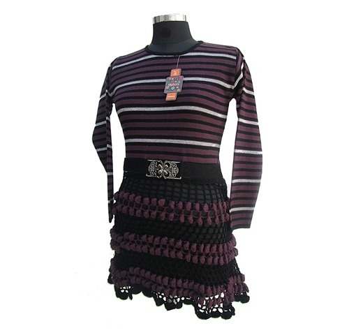 Fancy Girls Short Knitted Top by Mohini Woollen and Textile Mills