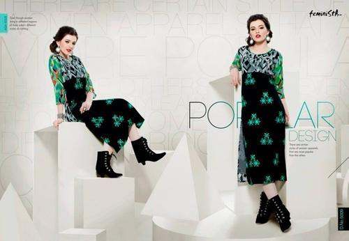 printed fancy kurti by Aayat Fashions