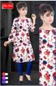 	multi color designer Printed  Rayon Kurtis 