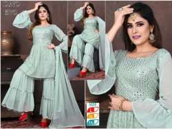 	Party wear Georgette fabric kurtis palazoo suit 