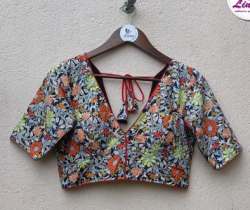 Cotton Satin Digital Print Blouse 