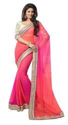 Pink color casual wear saree