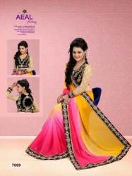 Pink color designer saree by Shiv Priya Sarees