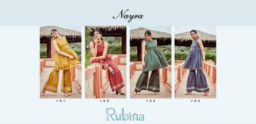 LATEST CATALOGUE NAYRA RUBINA TOP WITH SHARARA 