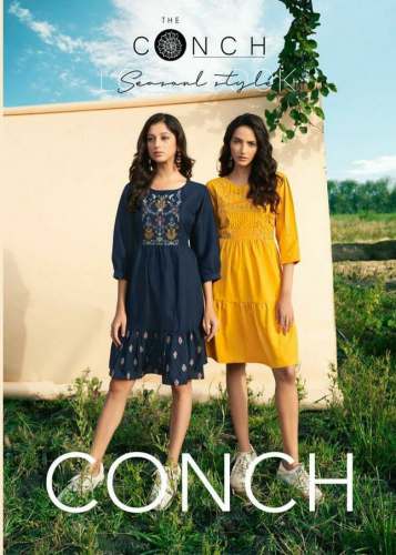 Latest Collection The Conch Fancy Short Kurti by Pehnava Fashion Mart