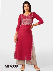   MESMORA Summer Khadi Embroidered Kurti
