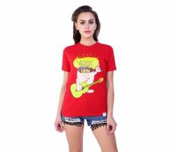 Red Printed ladies T-Shirt