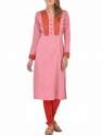Straight Embroidered Cotton Kurti