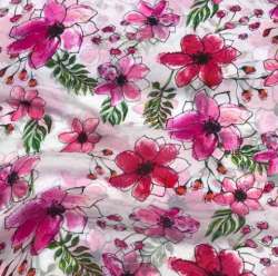 Digital Printed Pastel Pink Organza Fabric