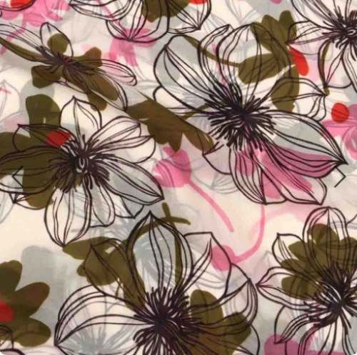 Fancy Organza Floral Printed Fabric by Saroj fabrics