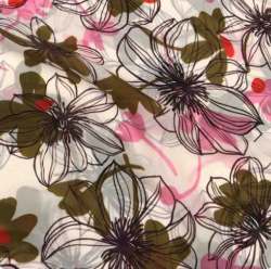 Fancy Organza Floral Printed Fabric