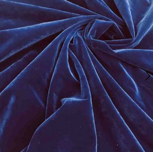 Plain Navy Blue Suede Velvet Fabric  by Saroj fabrics