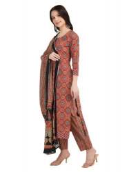 Brown printed Kurti Pant Set for Ladies