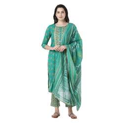 Printed Kurti Pant with Dupatta Set