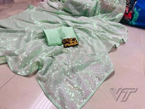 Georgette saree with sequence work  