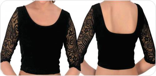 black net plain blouse