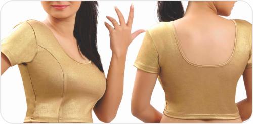 Golden plain cotton blouse
