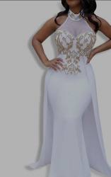 White Long African Party Wear Dress 