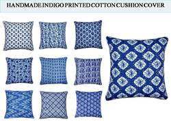 Indigo Blue Cotton Kantha Cushion Cover
