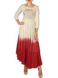 Embroidered Slub Rayon Kurti