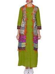 Ladies Jacket and Bead Work Cotton Kurti