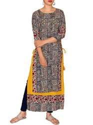 Layered Cotton Rayon Kurti