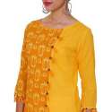 Printed Panelled Cotton Jacquard Kurti thumb 1